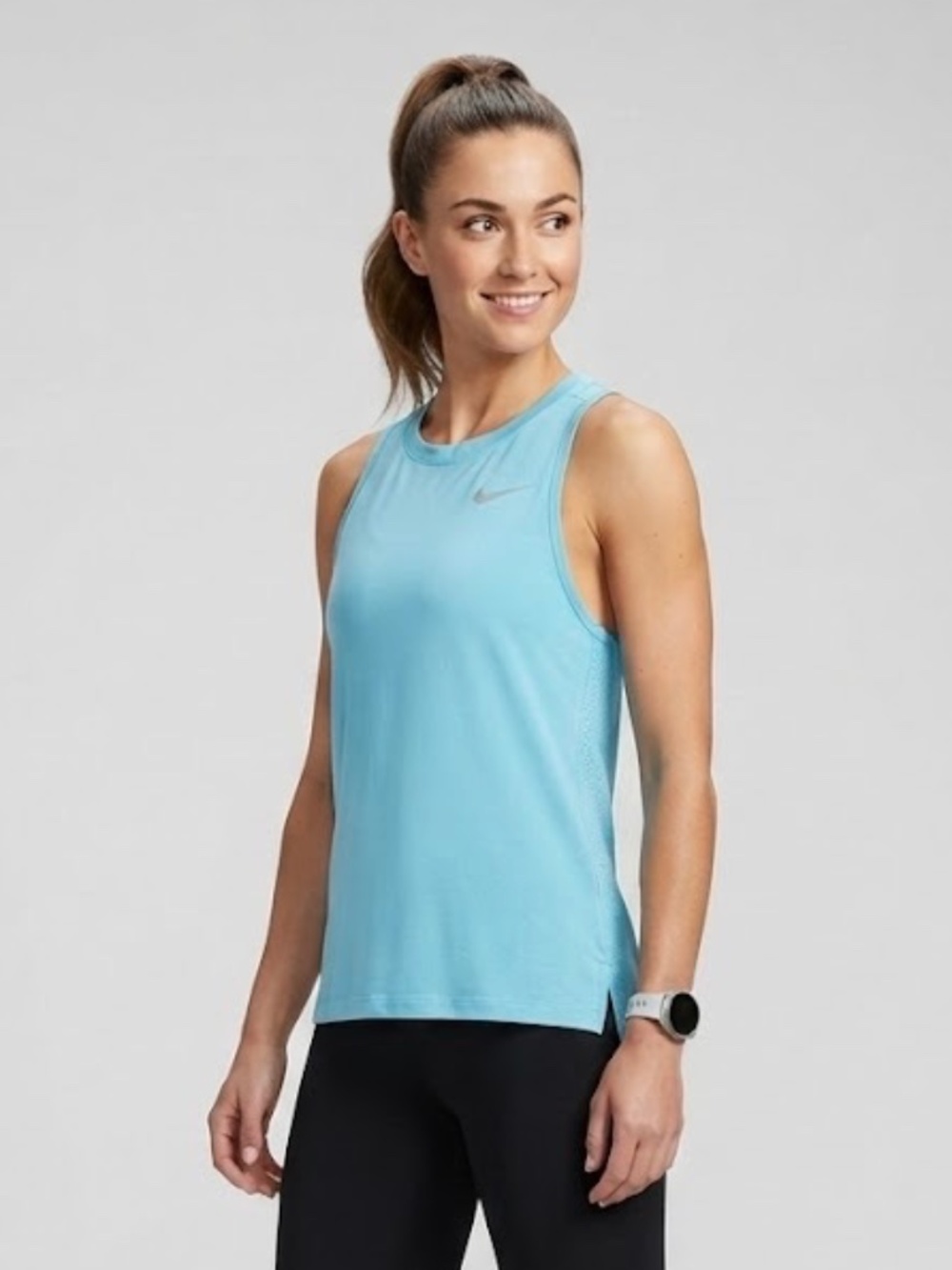 Nike Women's Blue Dri-FIT Athletic Running Top Mesh Back Size XS